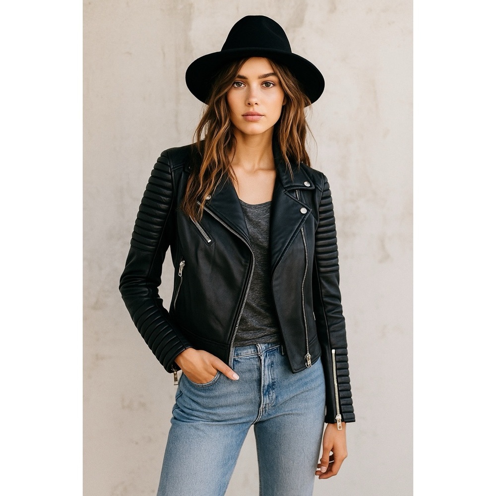 DAUNTLESS NYC | Vegan Leather Moto Biker Jacket in Black | S - Picture 14 of 14
